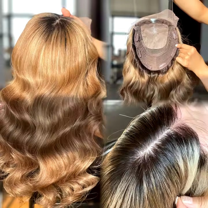Hair Topper Strawberry Blonde Blend 18" Length