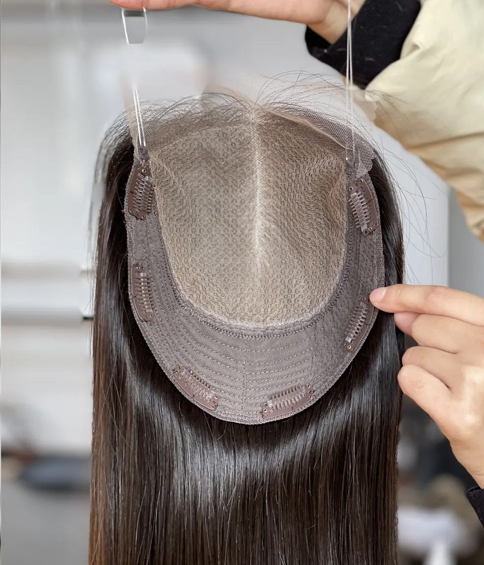 Hair Topper Medium Brown 18" Length