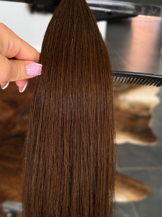 #3 Medium Brown Invisible Clip In Hair Extensions