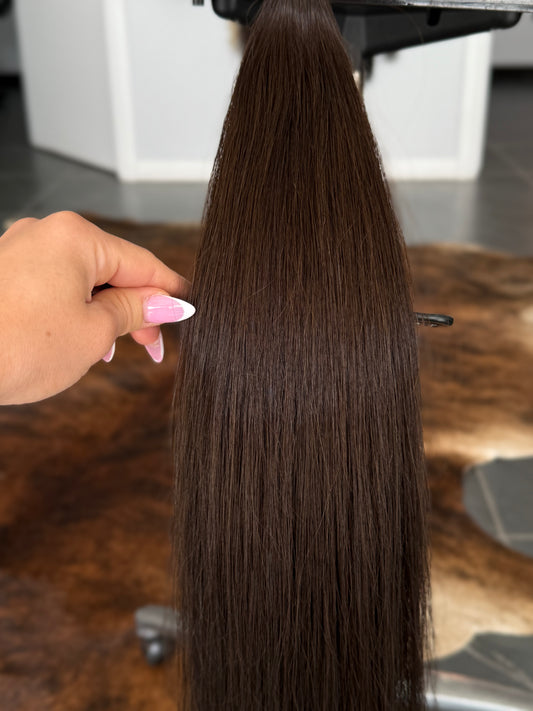 #2 Chocolate Brown Invisible Clip In Hair Extensions