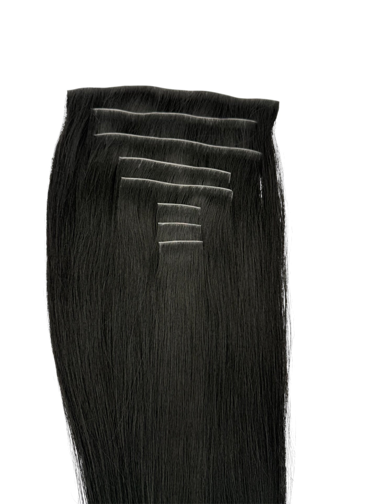 #1 Jet Black Invisible Clip In Hair Extensions